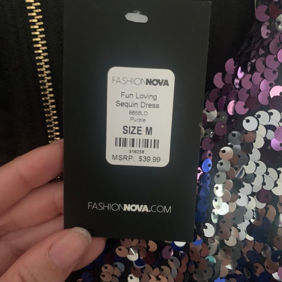 Fashion Nova | Model: Fun Loving Sequin Dress | Purple Ombre | Size M - Picture 4 of 11